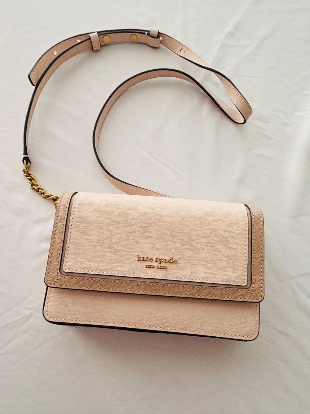 Kate Spade New York Small Colorblocked Pink Purse with Chain Handle - Picture 1 of 7